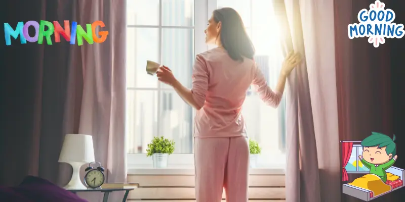 Girl enjoying morning time weather outside,  morning skincare routine image