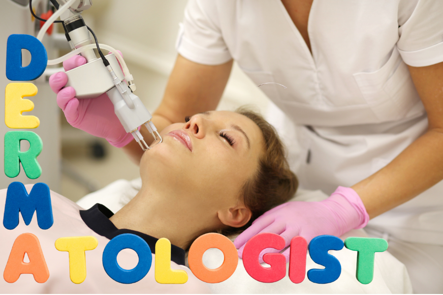 About Us - Female dermatologist performing a professional skincare laser treatment on a patient at our clinic, symbolizing expert skincare guidance.